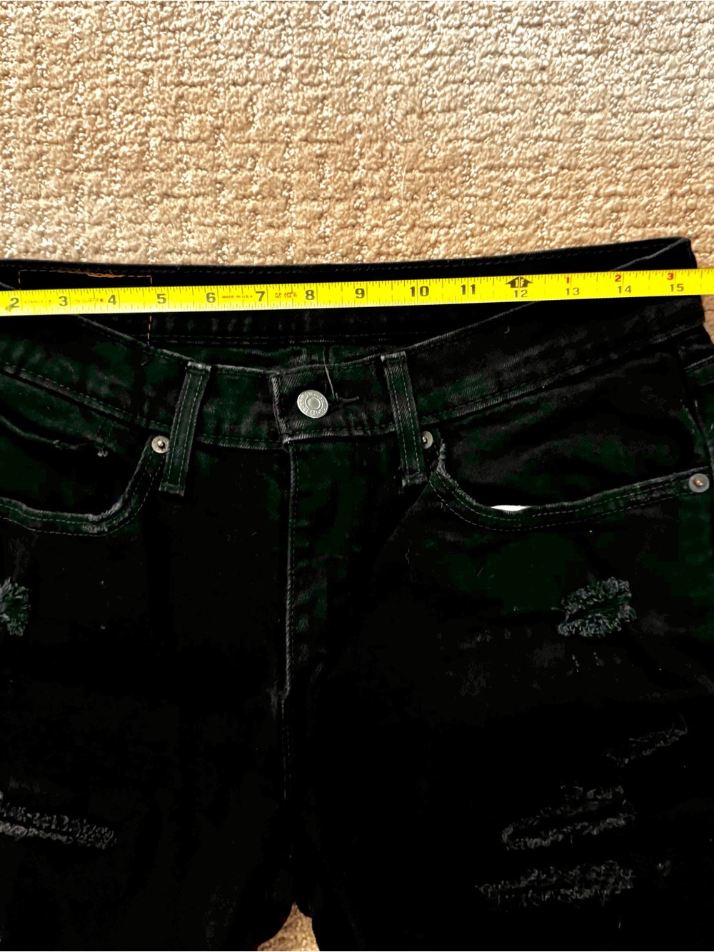 Levi's 531 32x30 Black Stretch Athletic Slim Distressed Jeans - Picture 6 of 11